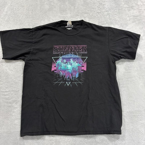 Port Authority Other - Stranger Things T-Shirt Netflix Black Graphic Y2K Men's Size XL 100% Cotton